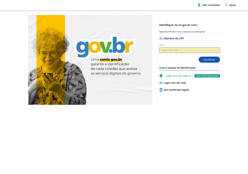 Tela de Login pelo Gov.BR Tela de Login pelo Gov.BR