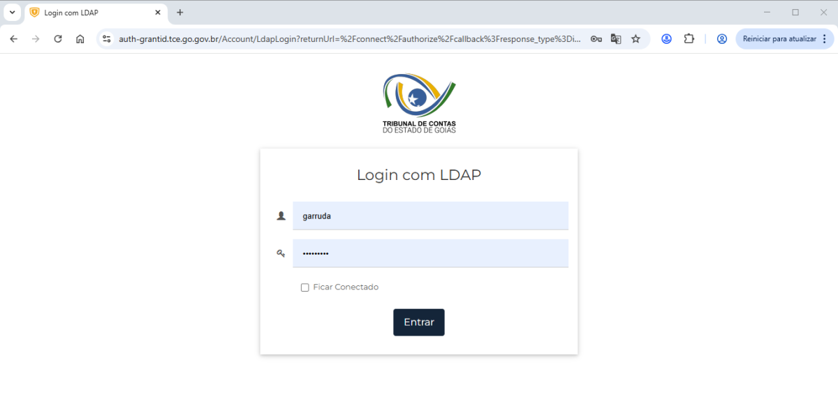  Login e senha 