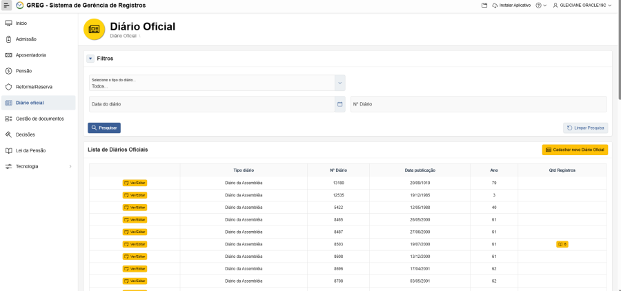 Diário Oficial Diário Oficial