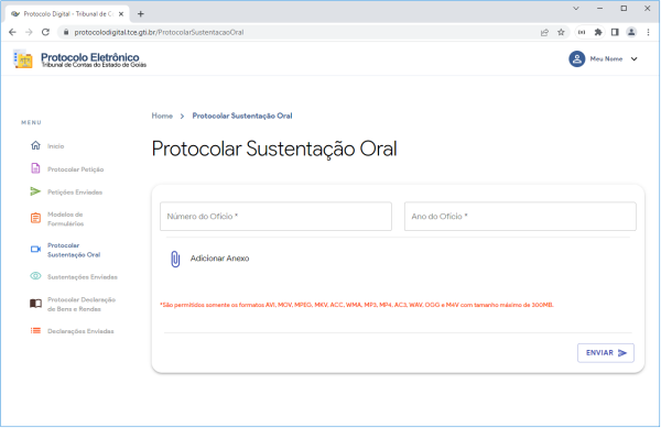  Protocolo Digital - Protocolar Sustentação Oral