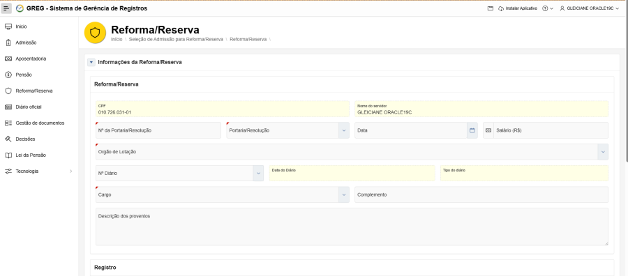 Reforma ou Reserva Reforma ou Reserva