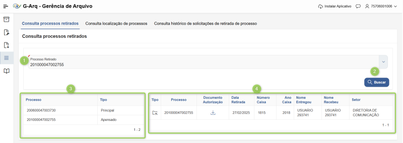  Consulta Processos Retirados 