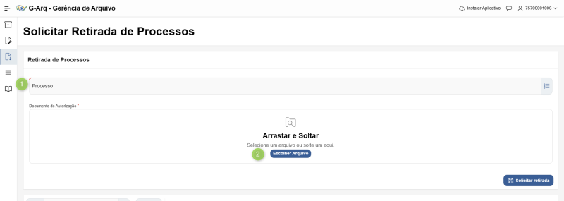  Solicitar Retirada 